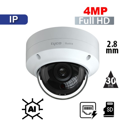 Cámara Domo IR 4MP IR 30 Mts Illustra (ISE-V04F283S-N)